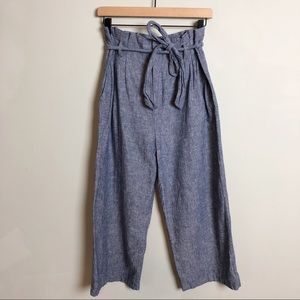 H&M | Blue Wide Leg Culottes High Rise Pants